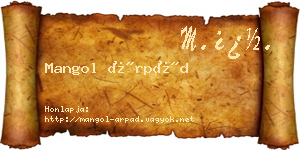 Mangol Árpád névjegykártya